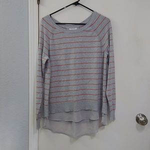 Maurices Striped Gray Mixed Medium Sweater